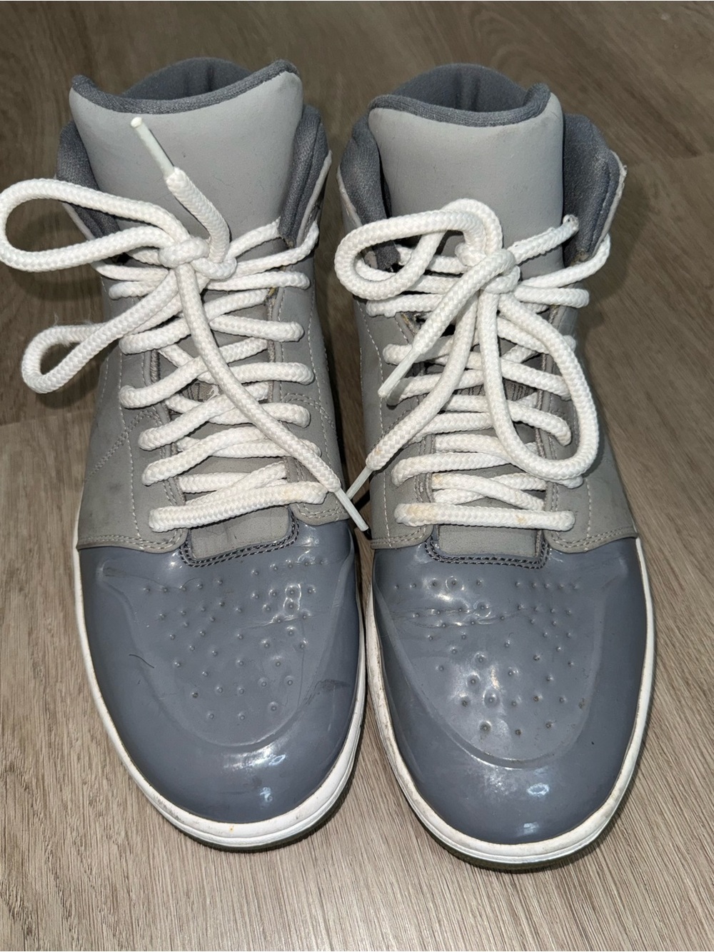 Jordan Men’s High-Top Sneakers in Gray and White